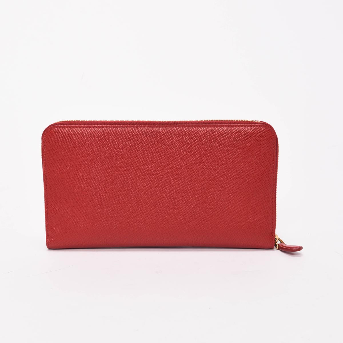 Prada Red Saffiano Zippy Long Wallet