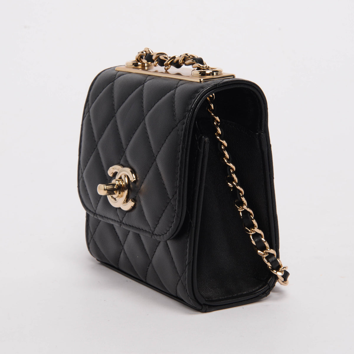 Chanel Black Quilted Lambskin Trendy CC Mini Chain Wallet