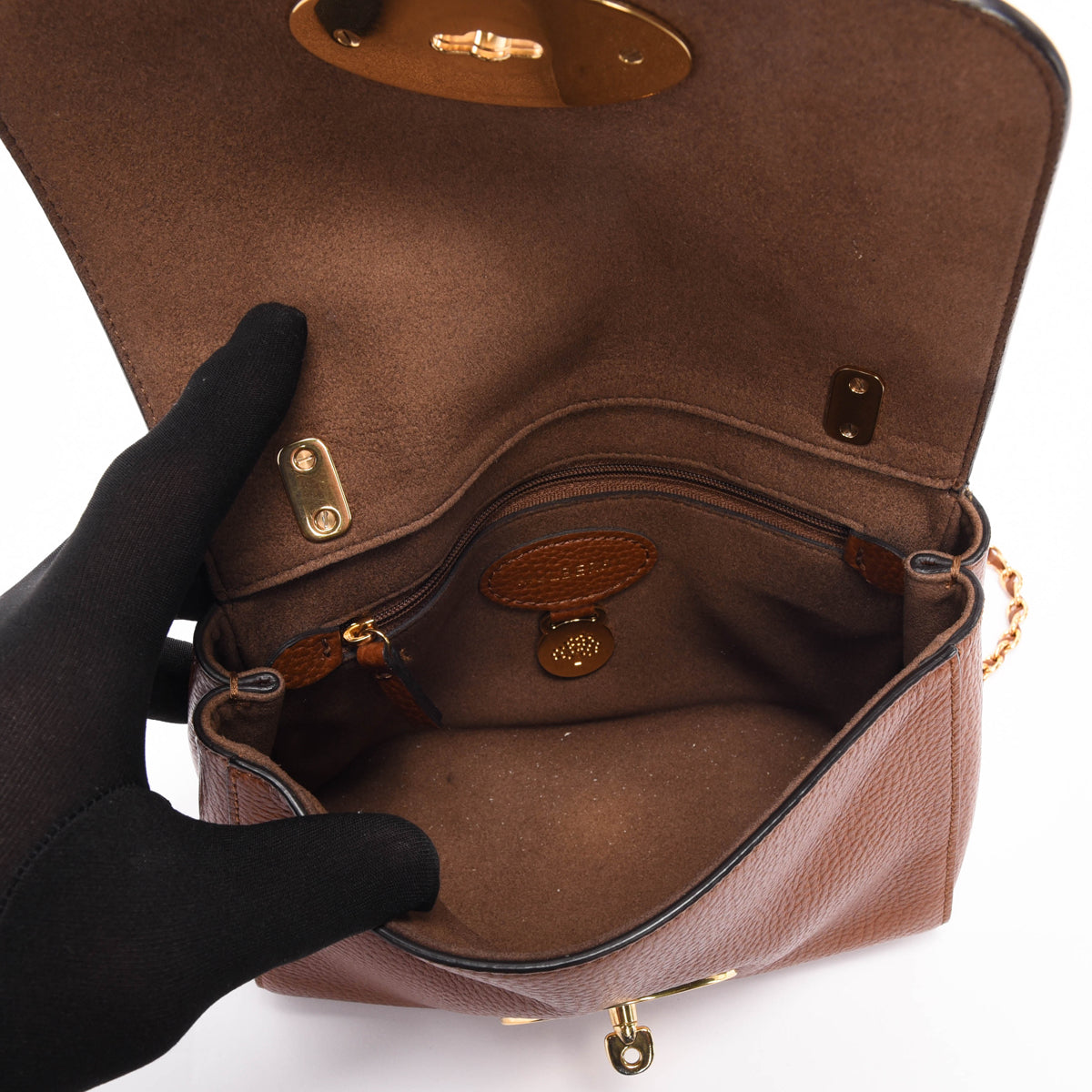 Mulberry Oak Grained Leather Small Lily Bag