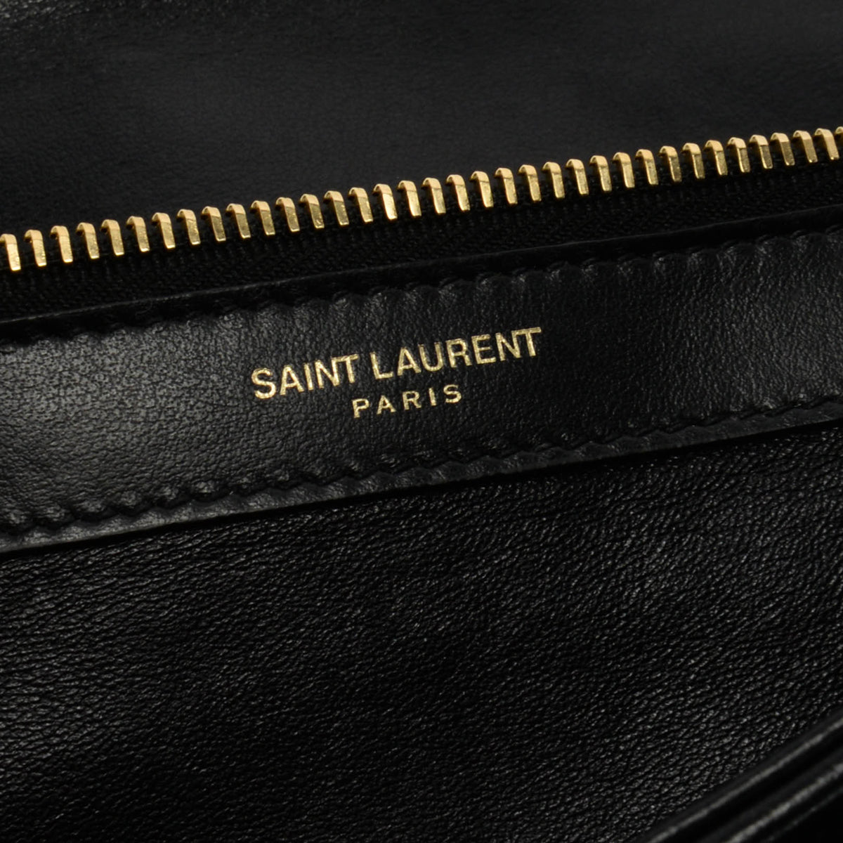 Saint Laurent Black Chevron Calfskin & Suede Large College Bag