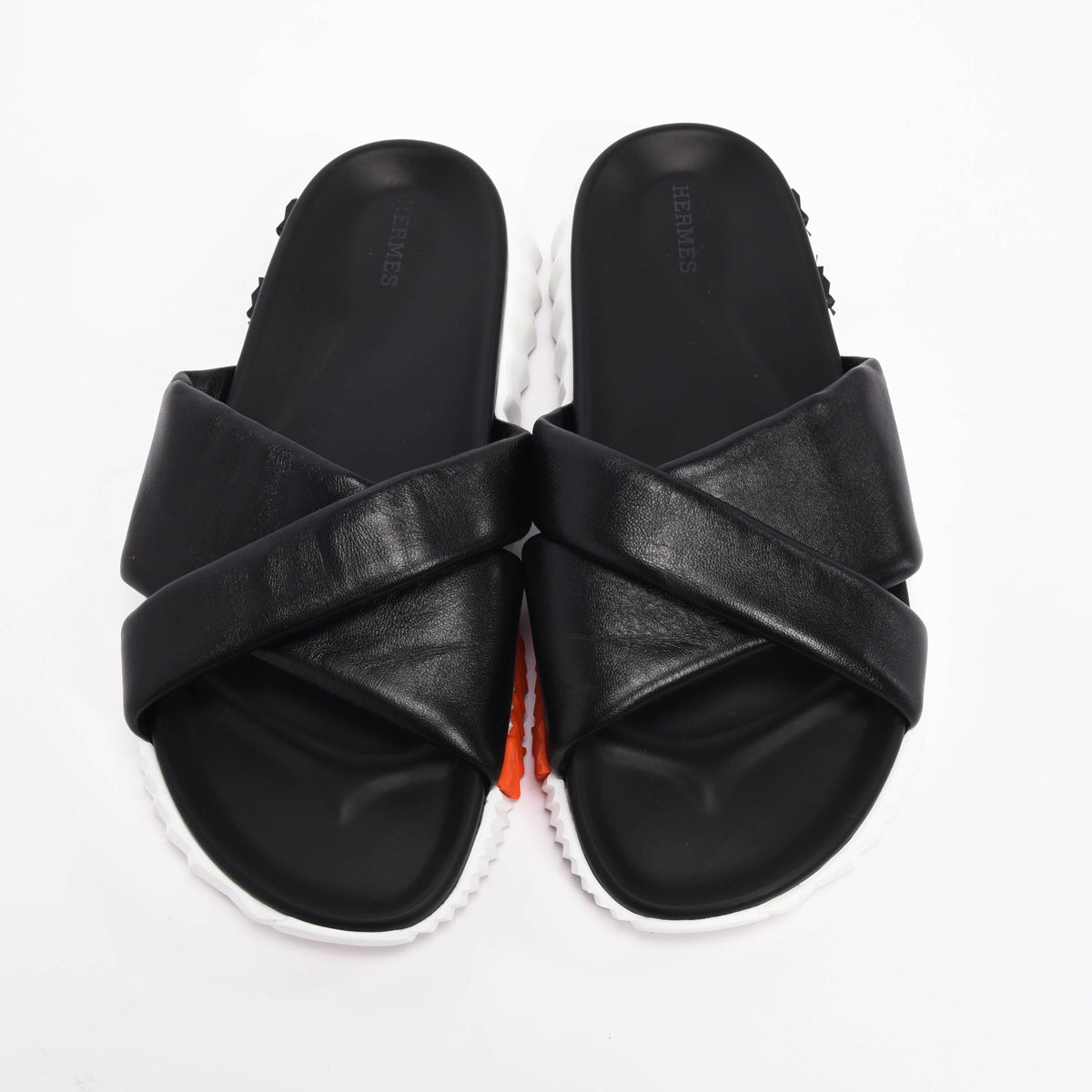 Hermes Black Nappa Infra Sandals 40