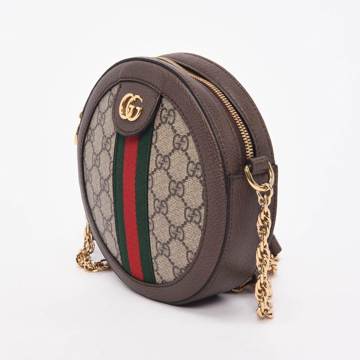 Gucci Beige GG Supreme Round Ophidia Mini Bag