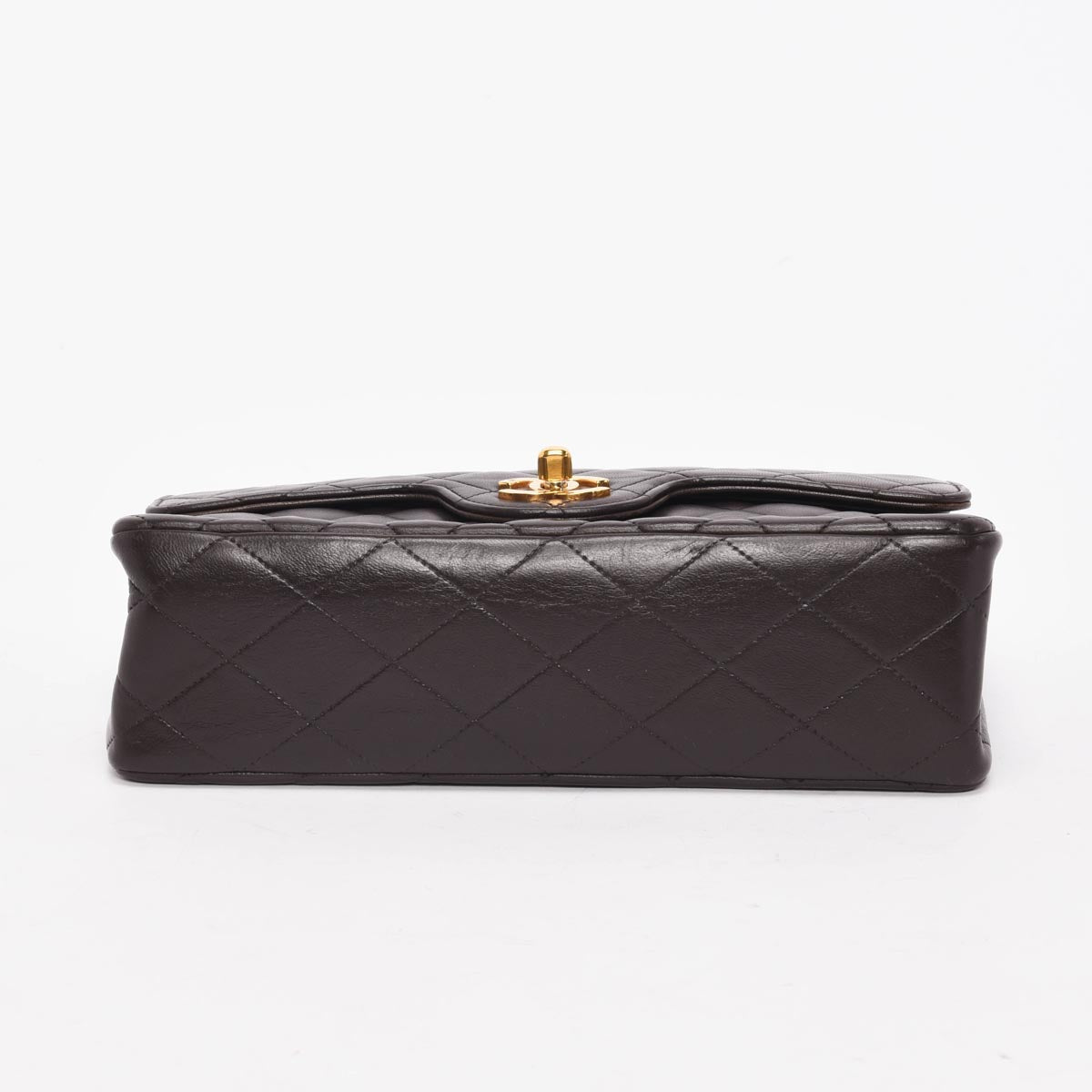 Chanel Vintage Brown Quilted Lambskin Small Flap Bag