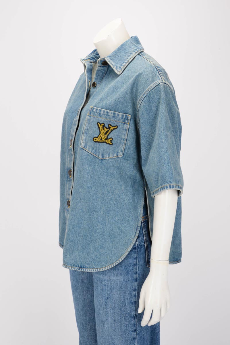 Louis Vuitton Blue Denim Boxy Shirt FR 34