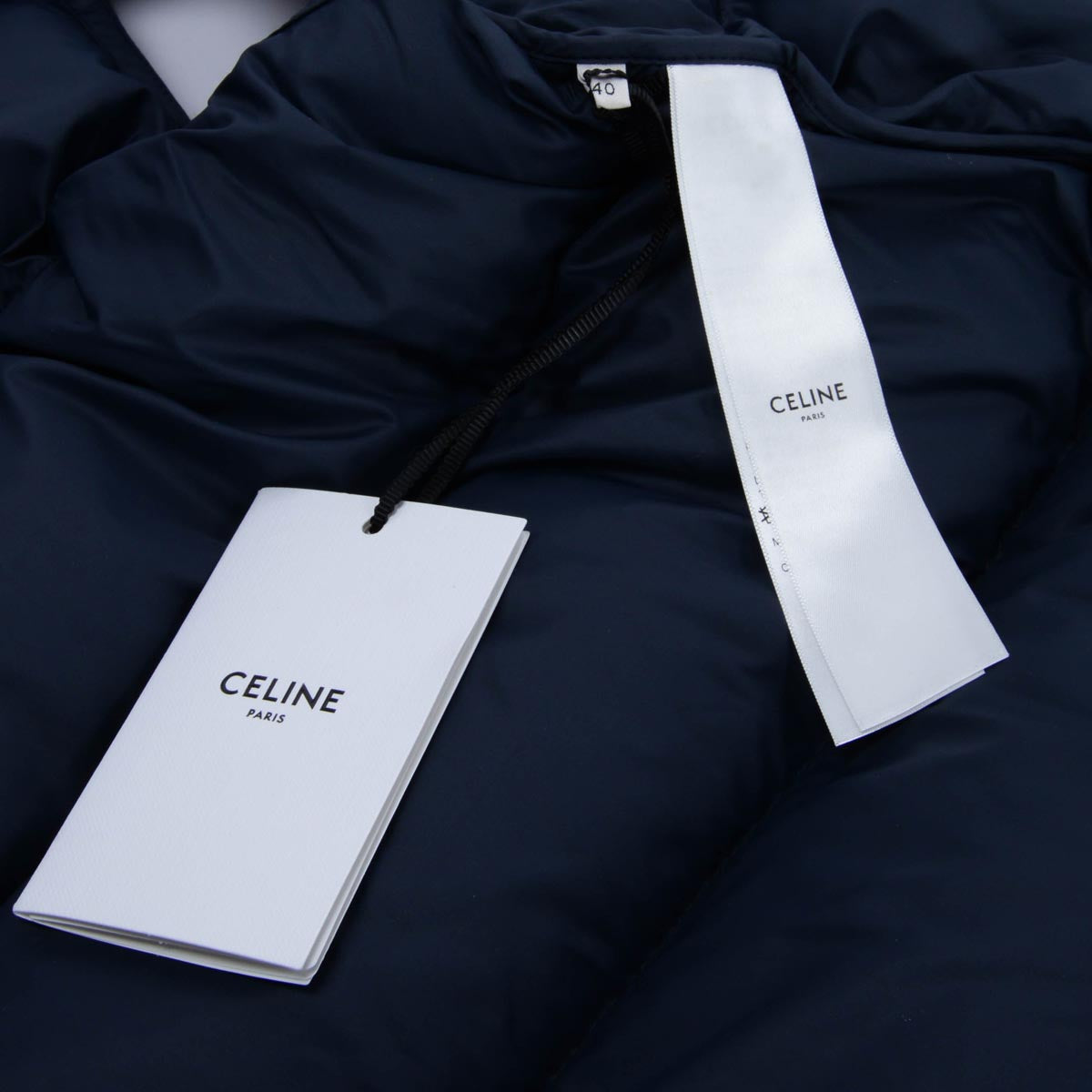 Celine Navy Nylon Oversized Sleeveless Puffer Jacket FR 40