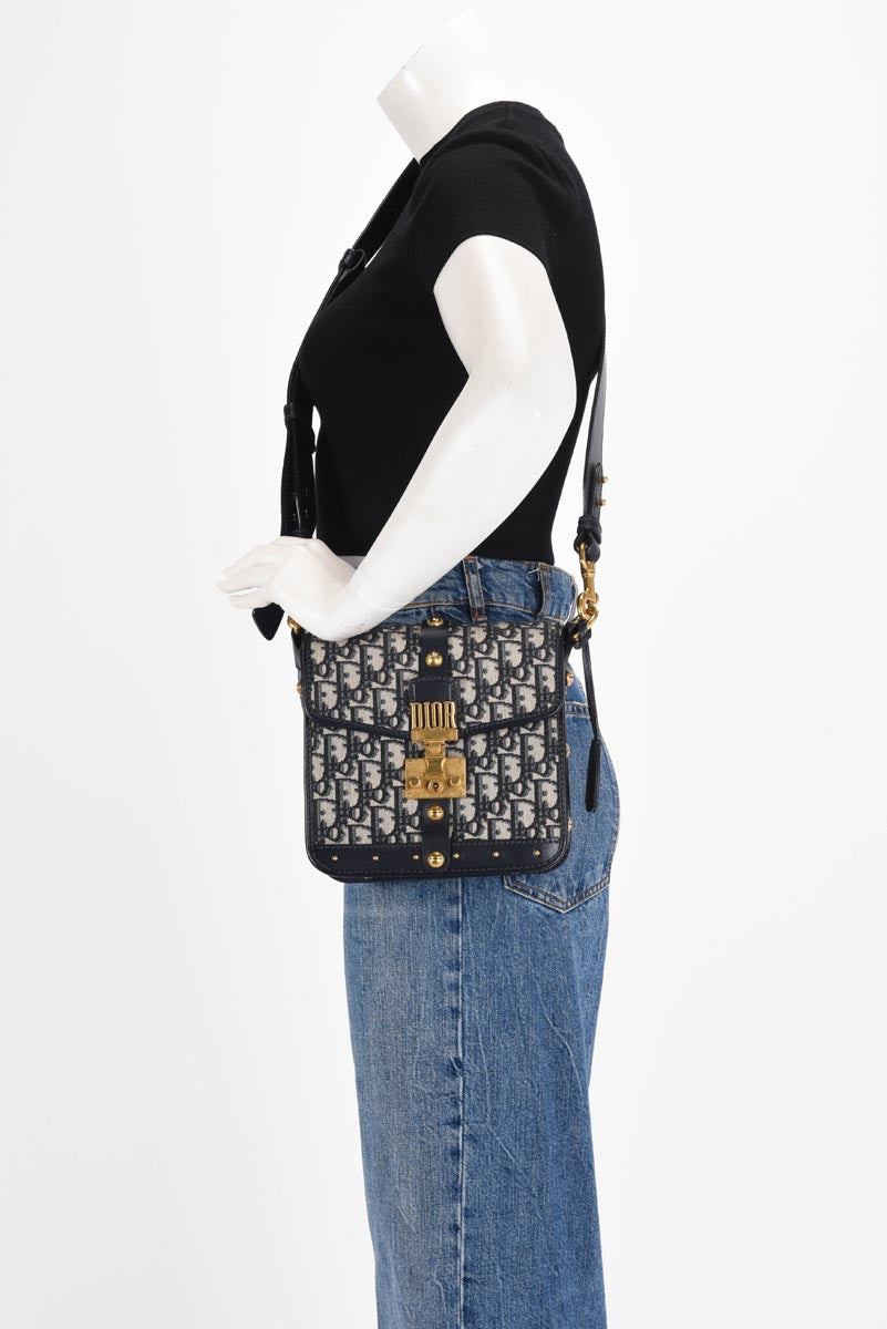 Dior Blue Oblique Jacquard DiorAddict Messenger Bag