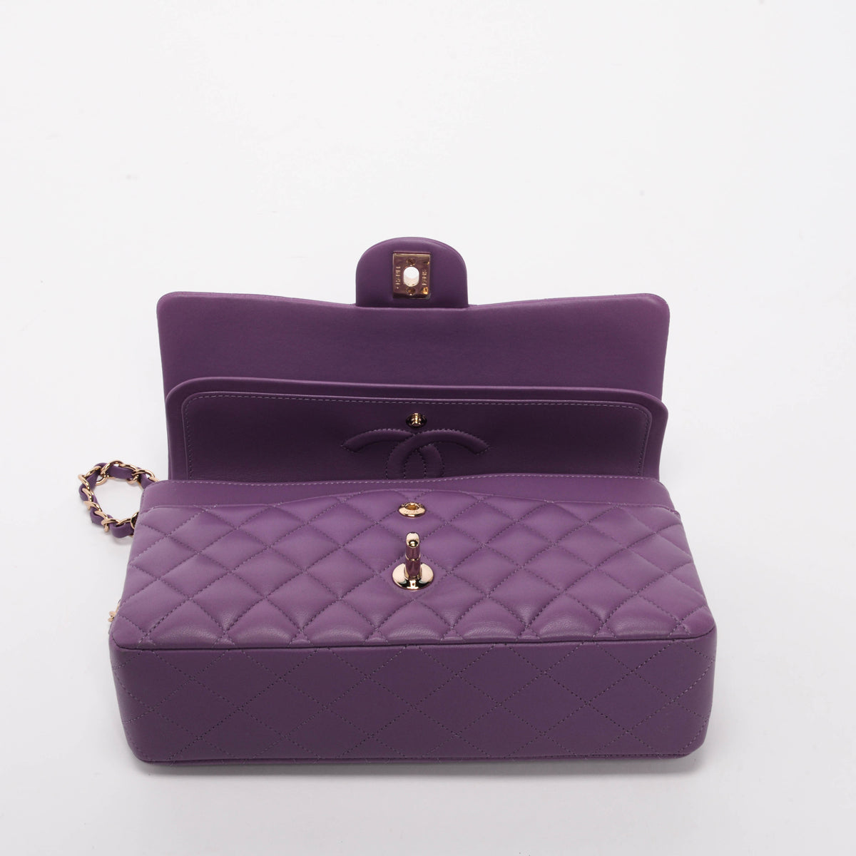 Chanel Purple Quilted Lambskin Medium Classic Flap Bag