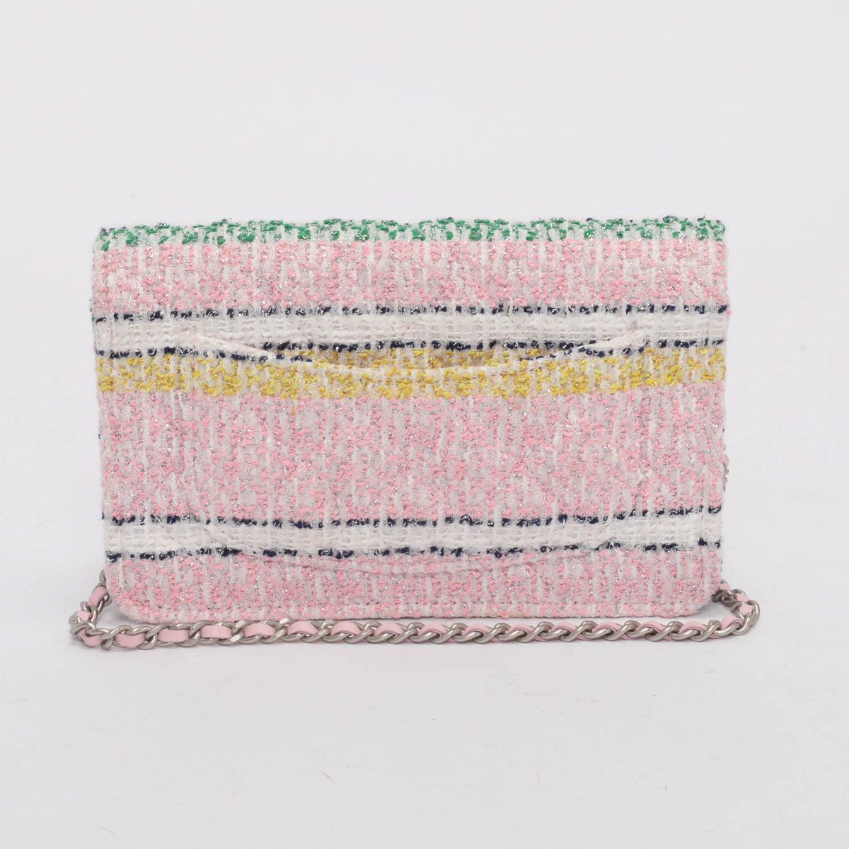 Chanel Pastel Quilted Tweed Classic Wallet On Chain Mini Bag