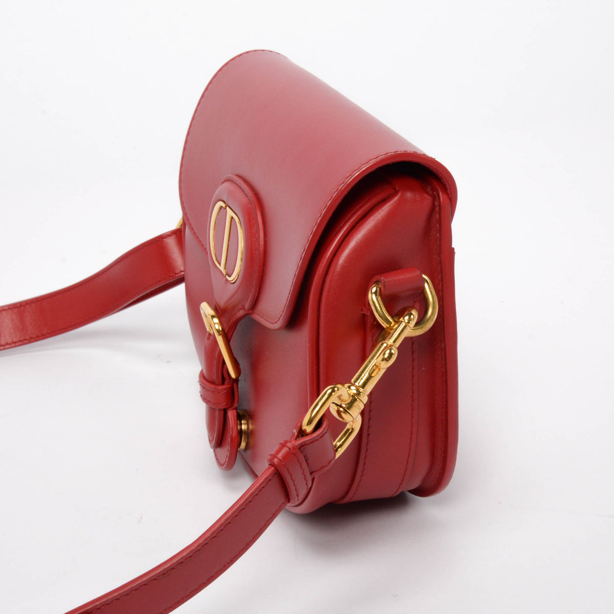 Dior Cherry Red Box Calfskin Small Dior Bobby Bag