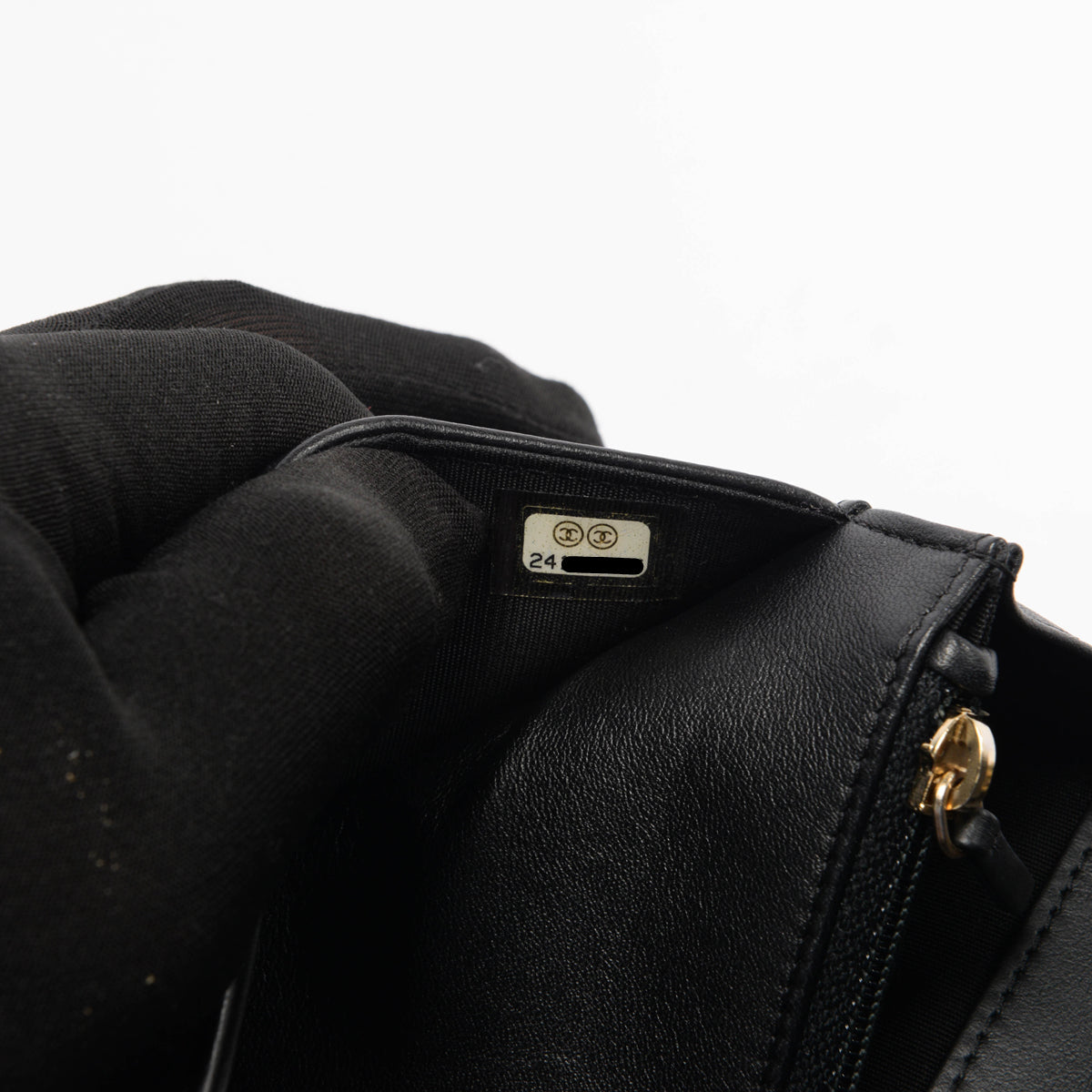Chanel Black Lambskin Chain Around Boy Wallet On Chain