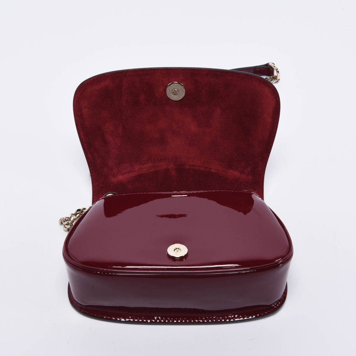 Gucci Rosso Ancora Patent Small GG Blondie Bag