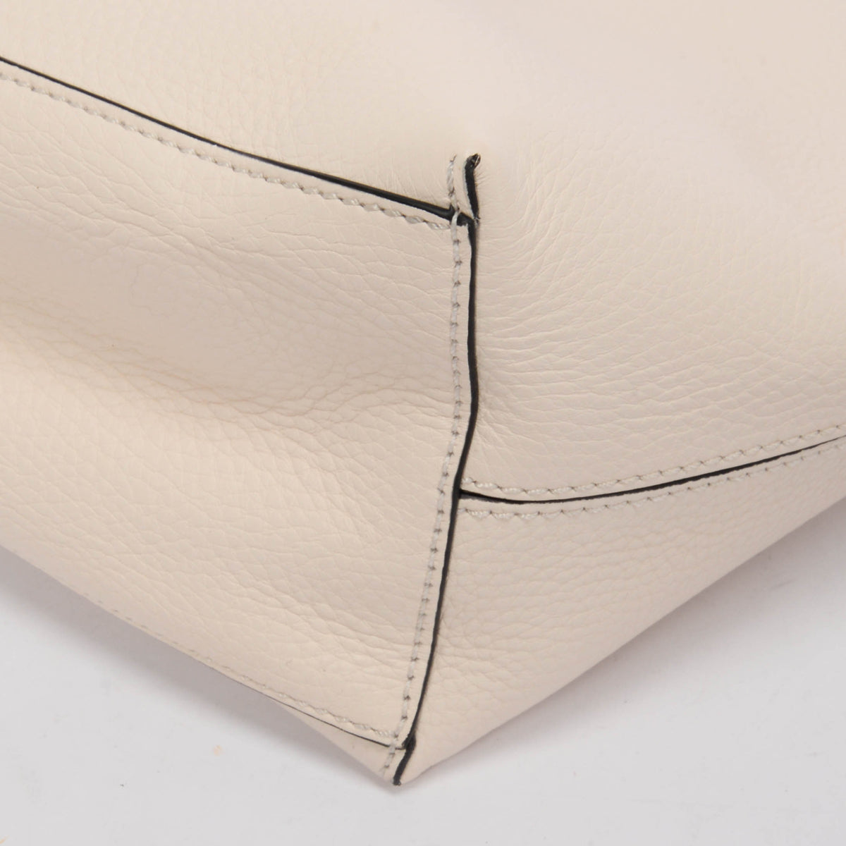 Valentino Ivory Grainy Calfskin Rockstud Tote
