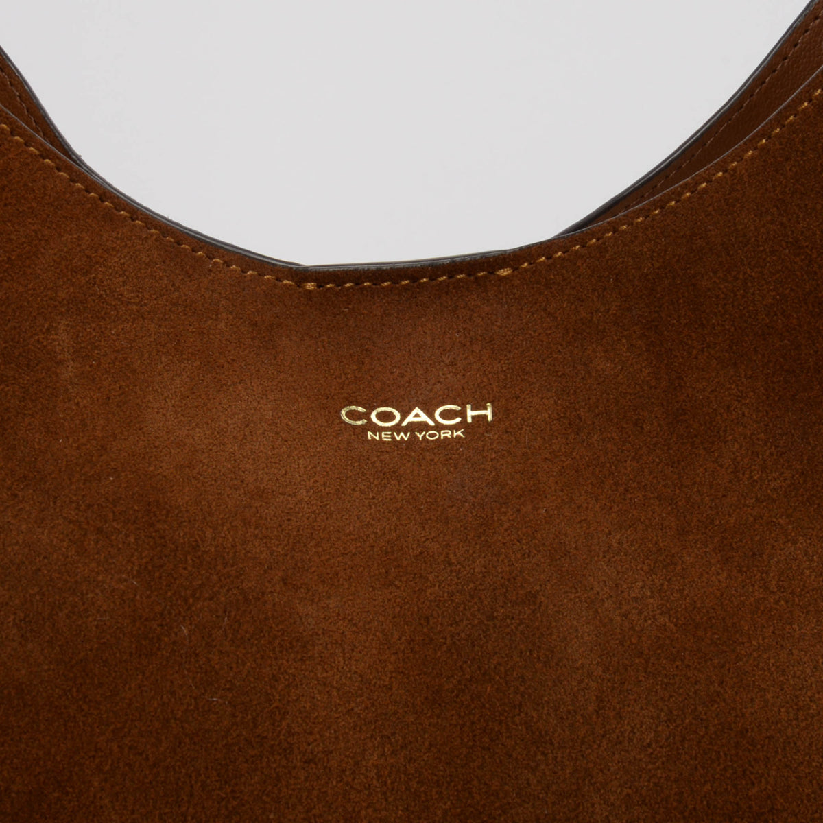 Coach Warm Brown Suede Brooklyn 34 Shoulder Bag