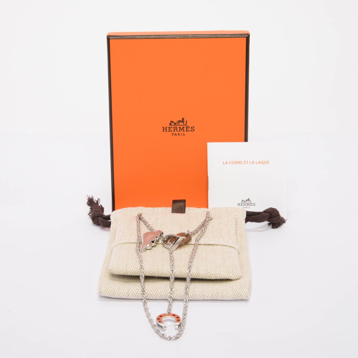 Hermes Golden Horn & Lacquer Bon Voyage Necklace