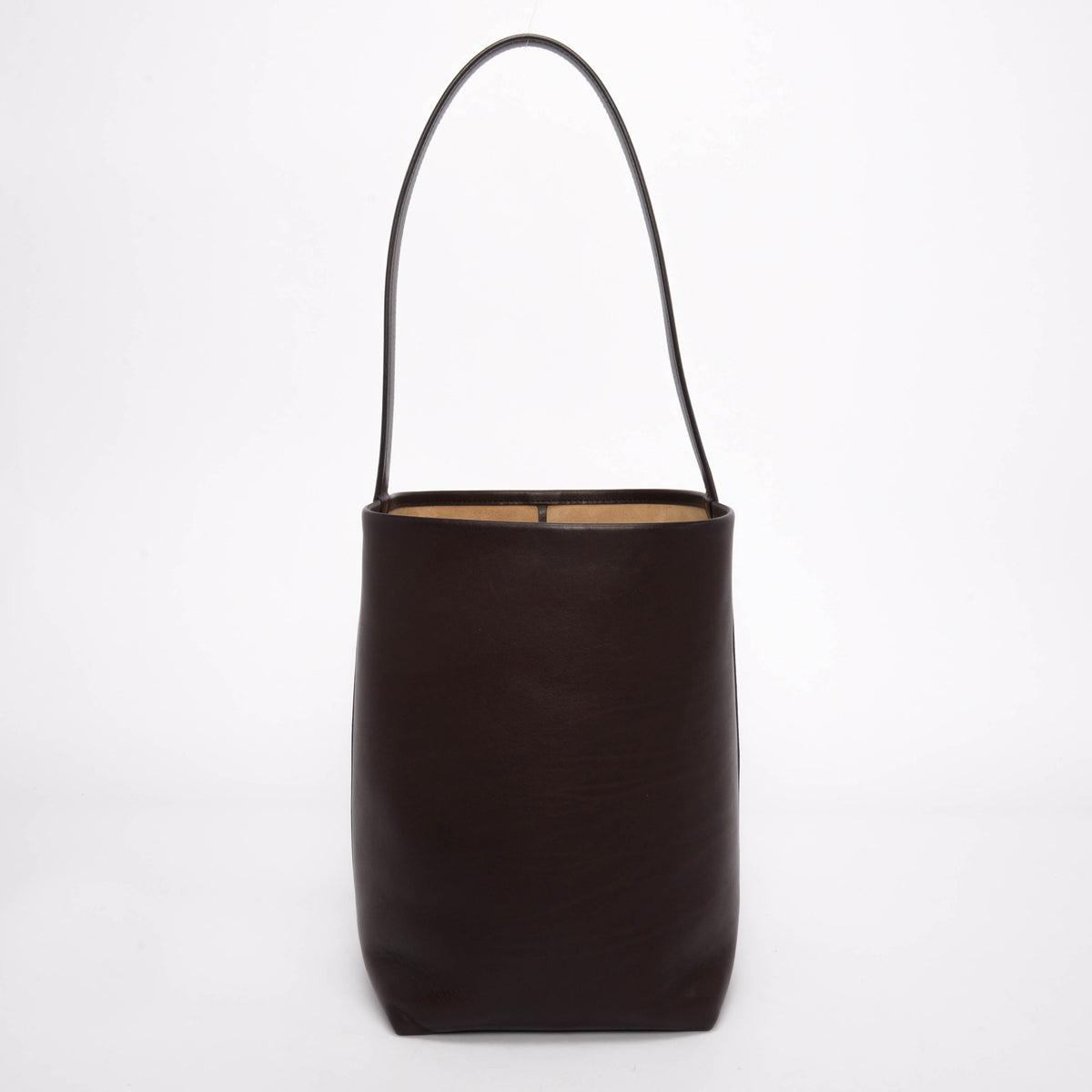 The Row Chestnut Saddle Leather Medium NS Park Tote