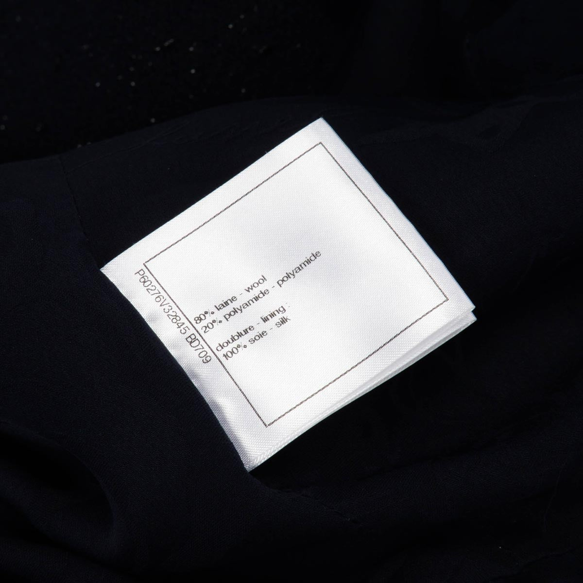 Chanel Dark Navy Lurex Tweed Double Breasted Jacket FR 50