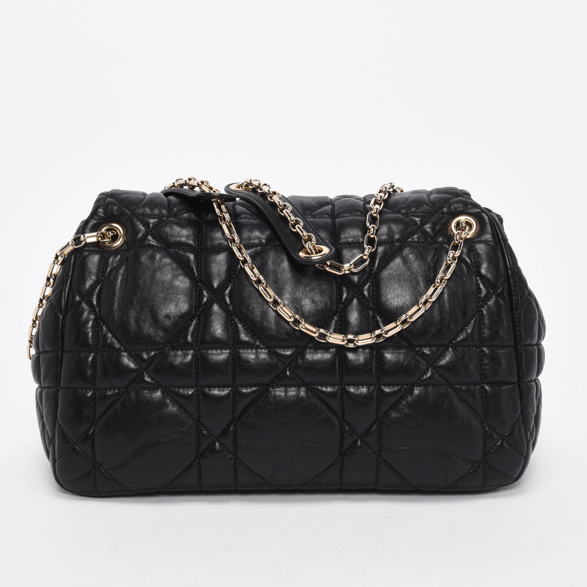 Dior Black Cannage Lambskin Milly La Foret Shoulder Bag
