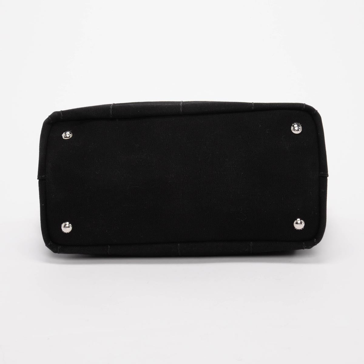 Prada Black Canvas Wood Handle Canapa Tote