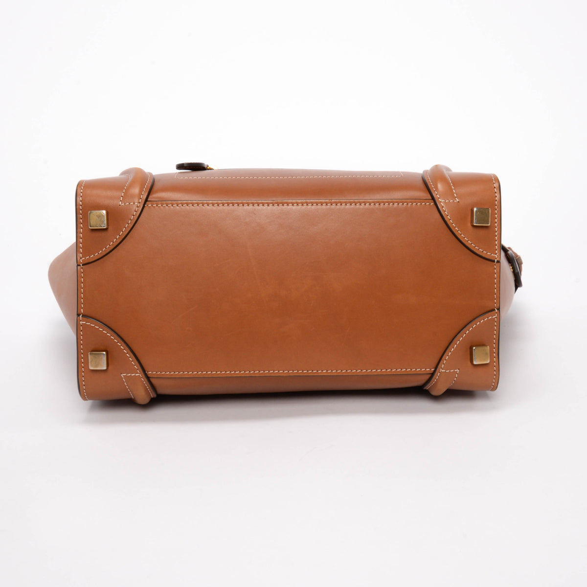 Celine Tan Natural Calfskin Micro Luggage Bag