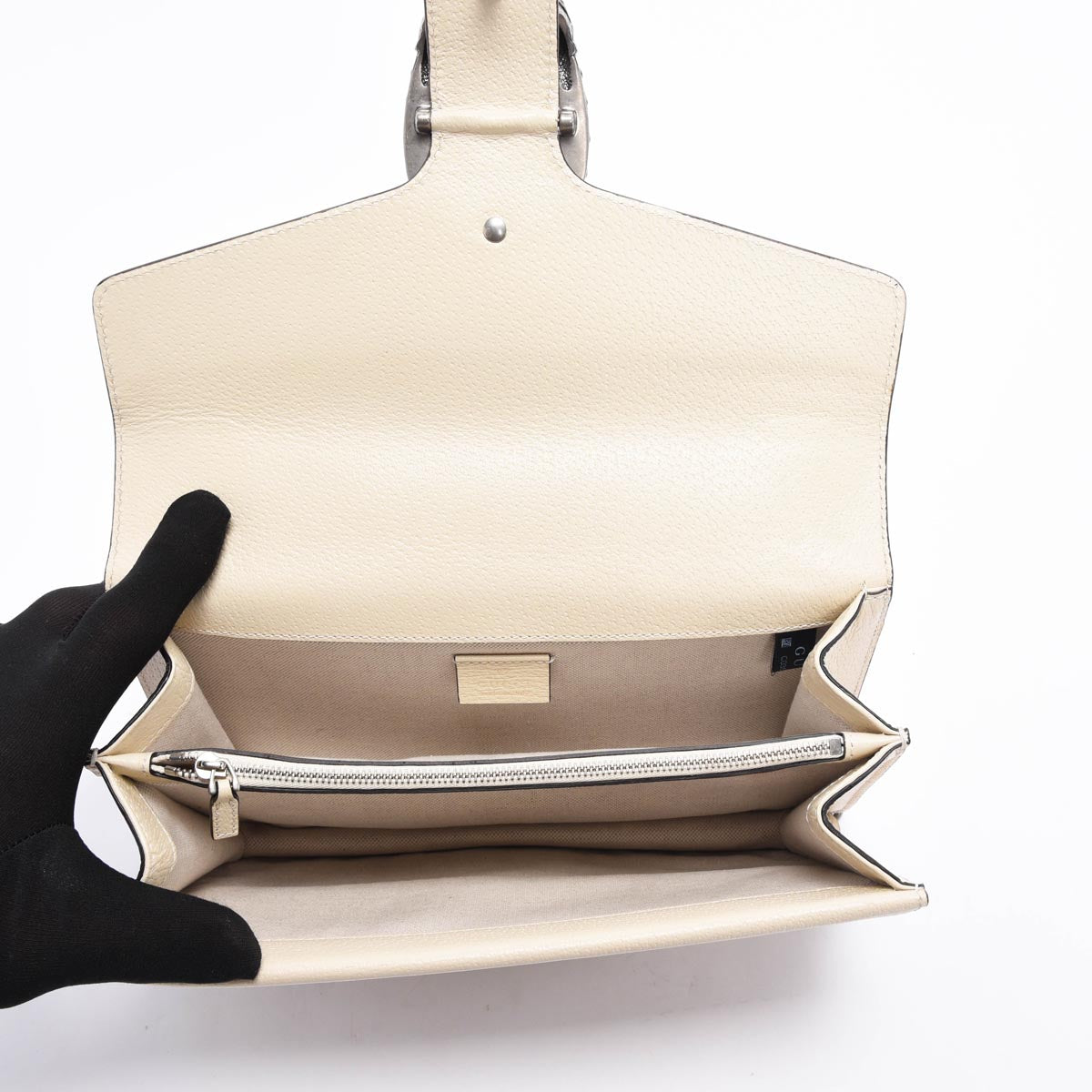 Gucci Mystic White Textured Calfskin Dionysus Small Shoulder Bag