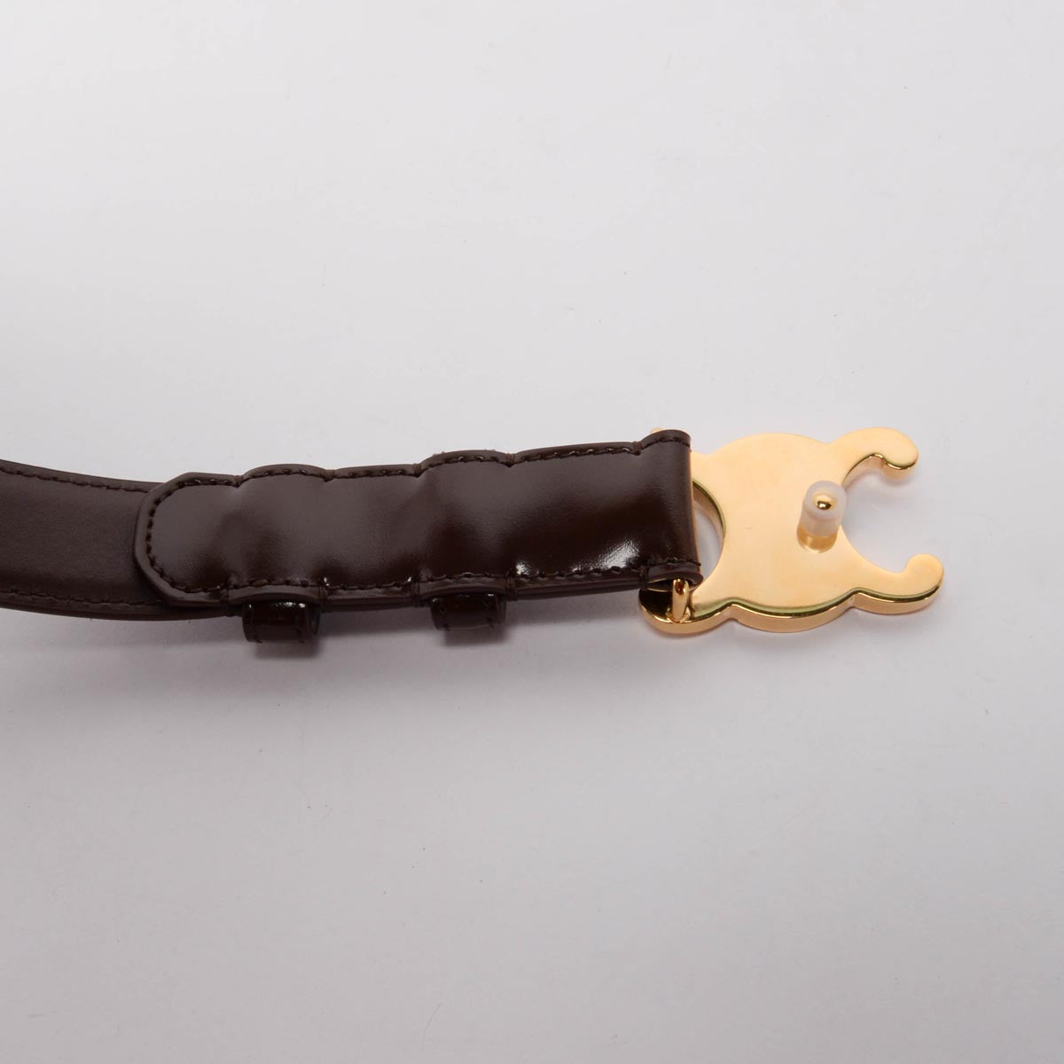 Celine Chestnut Taurillon Medium Triomphe Belt