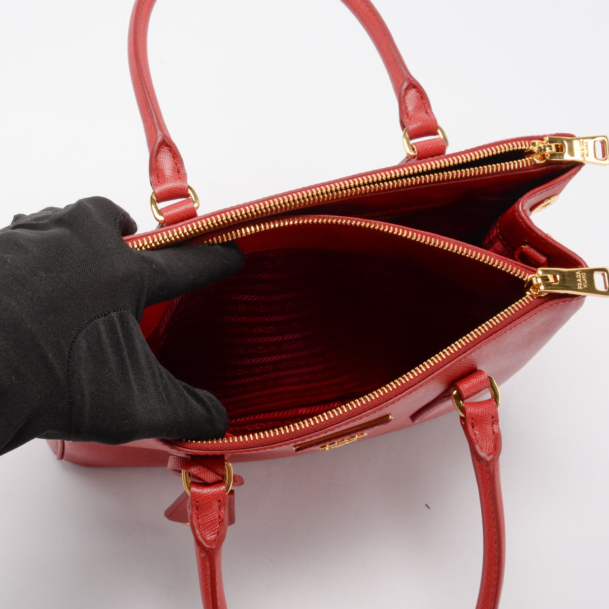 Prada Red Saffiano Lux Small Galleria Tote