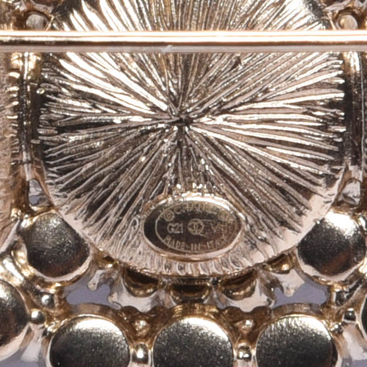 Chanel Pearl & Black Crystal CC Bar Brooch
