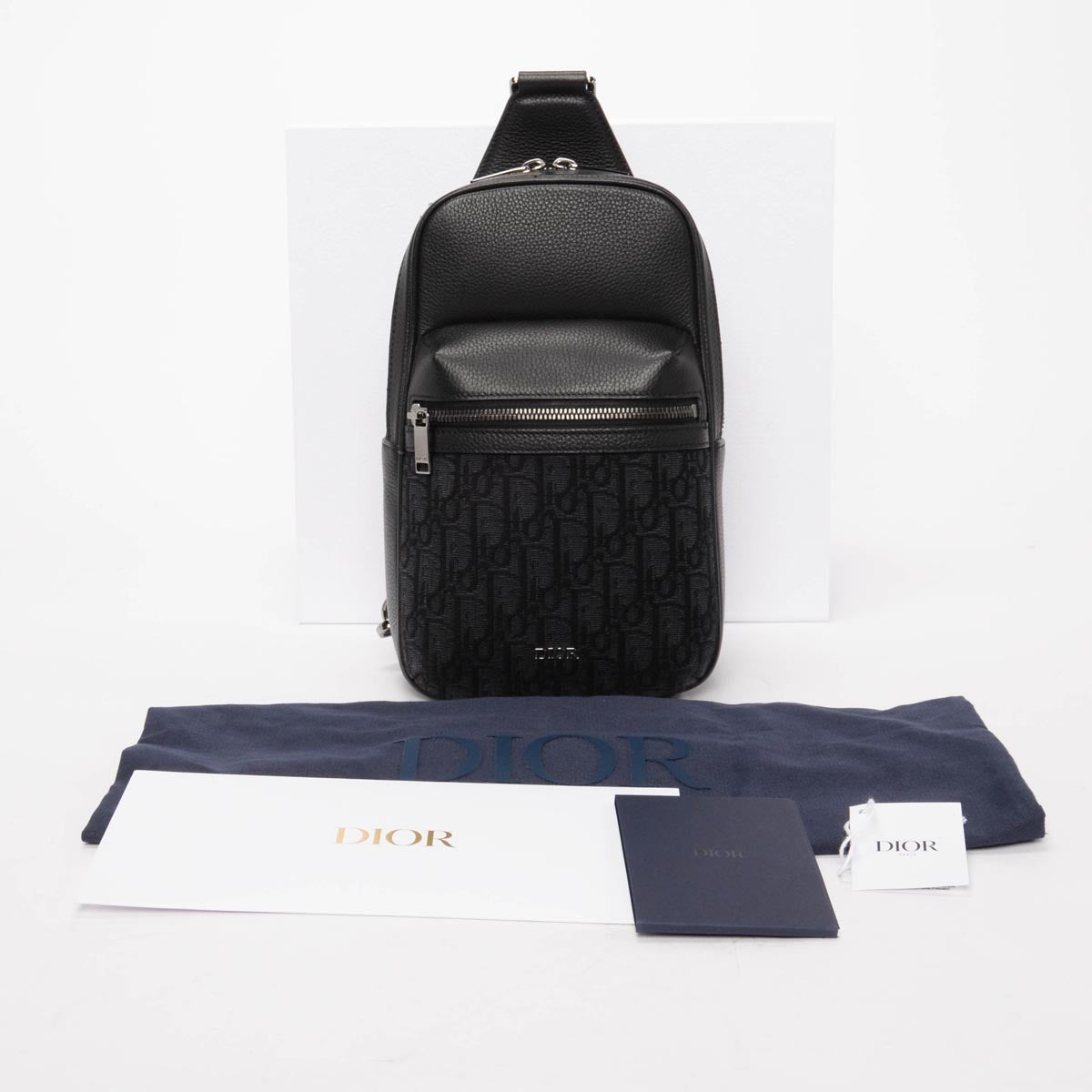 Dior Black Oblique Jacquard Rider 2.0 Sling Bag