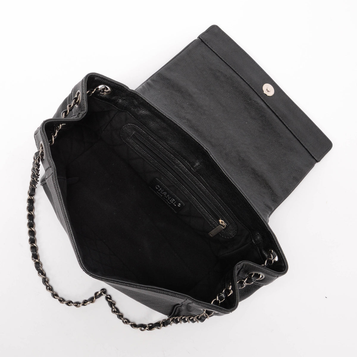 Chanel Black Caviar Outdoor Ligne Accordion Flap Bag