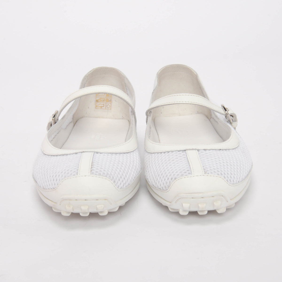 Hermes White Mesh & Calfskin Kichu Ballerina Flats 41