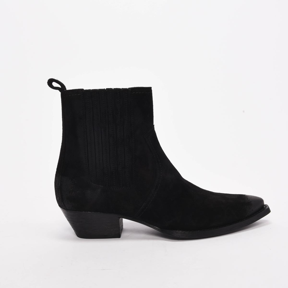 Saint Laurent Black Burnished Suede Lukas 40 Boots 40