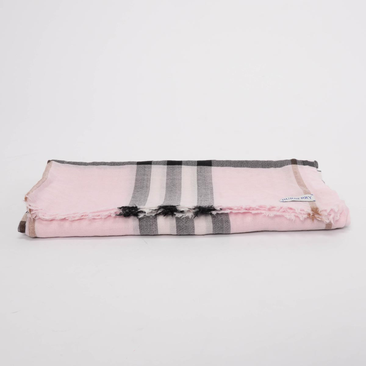 Burberry Pink Wool & Silk Check Scarf