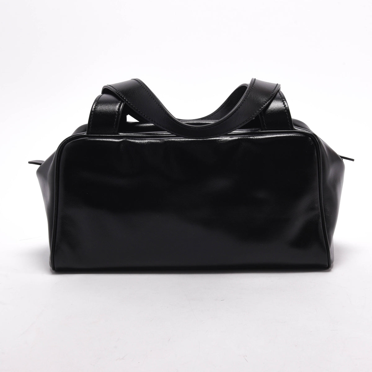Miu Miu Black Soft Lux Bauletto Logo Bag