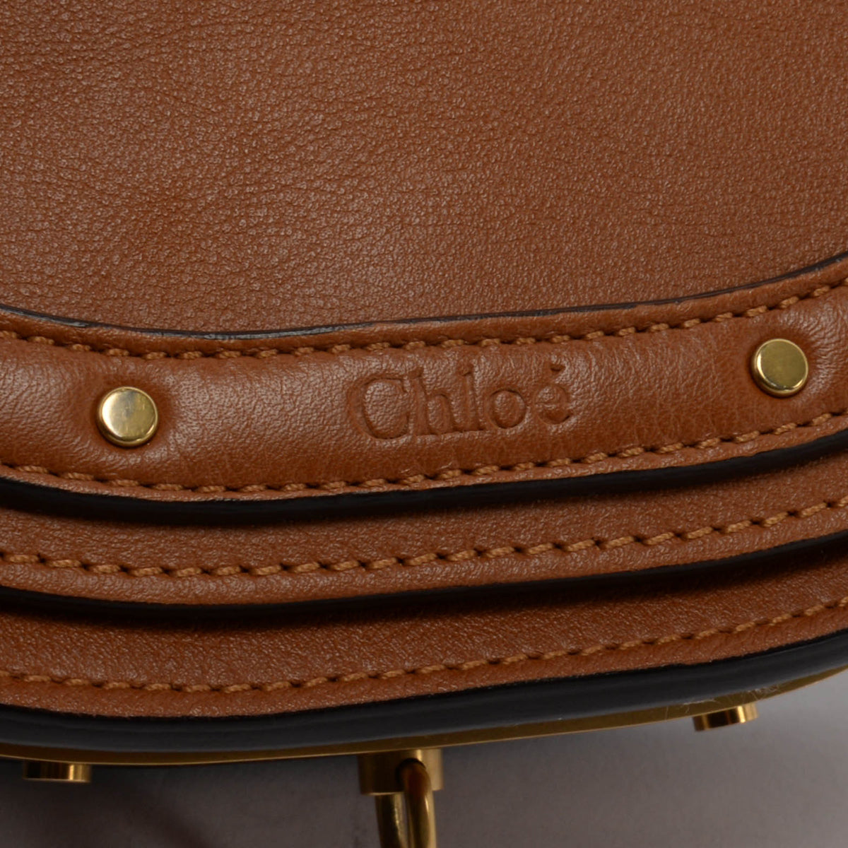 Chloe Tan Calfskin Nile Minaudiere Bracelet Bag