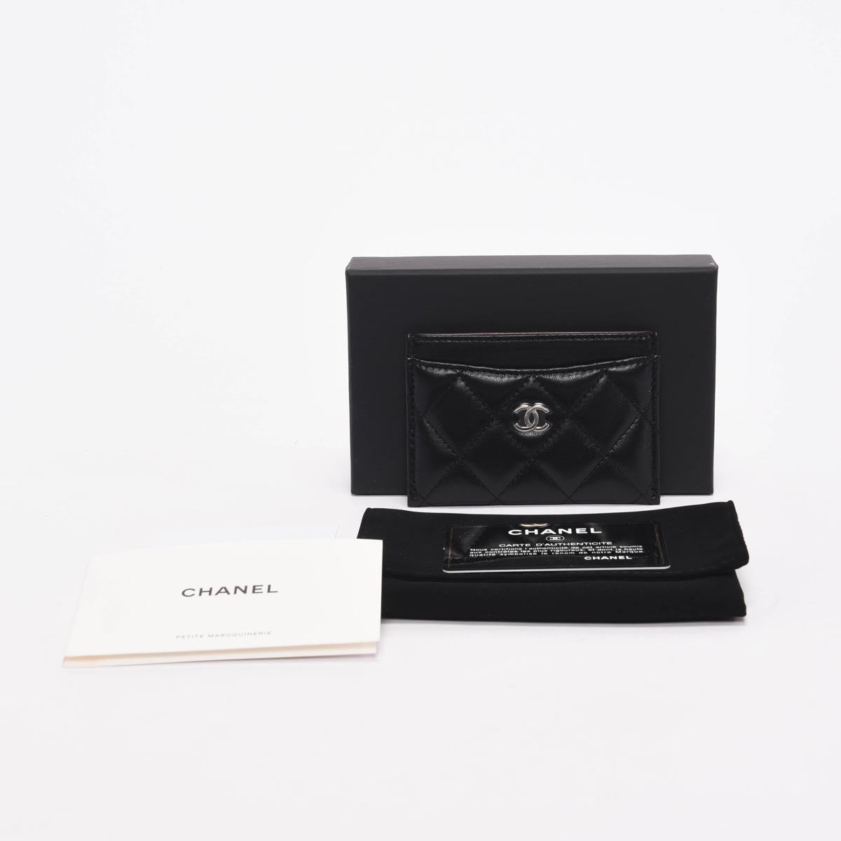Chanel Black Quilted Lambskin Classic CC Card Holder