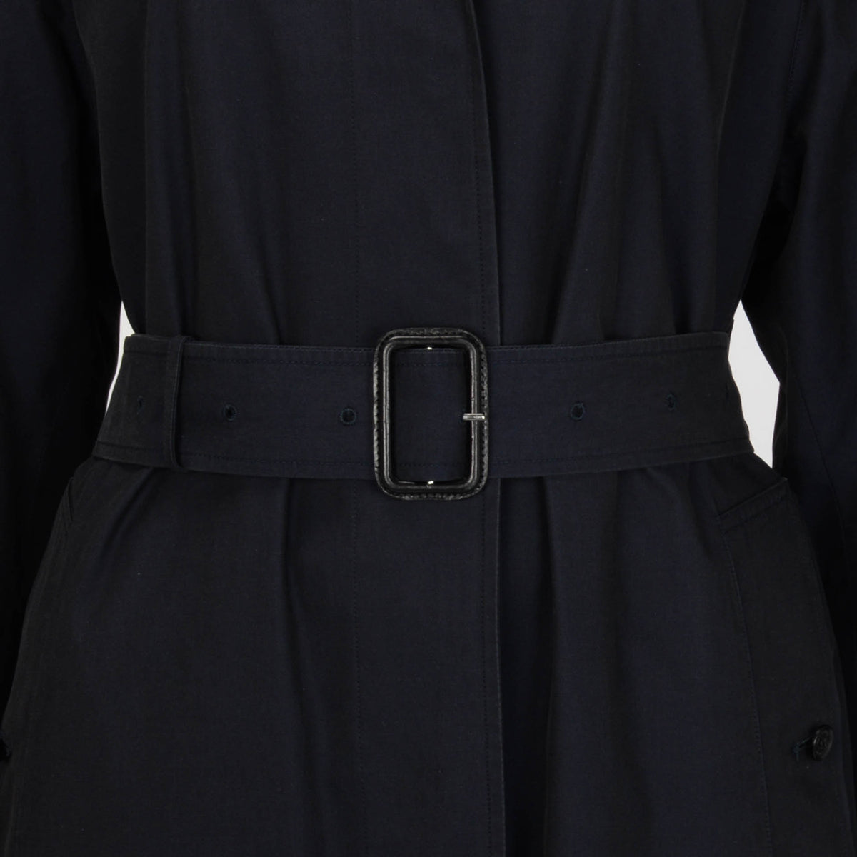 Burberry Blue Carbon Cotton Brighton Trench Coat UK 6