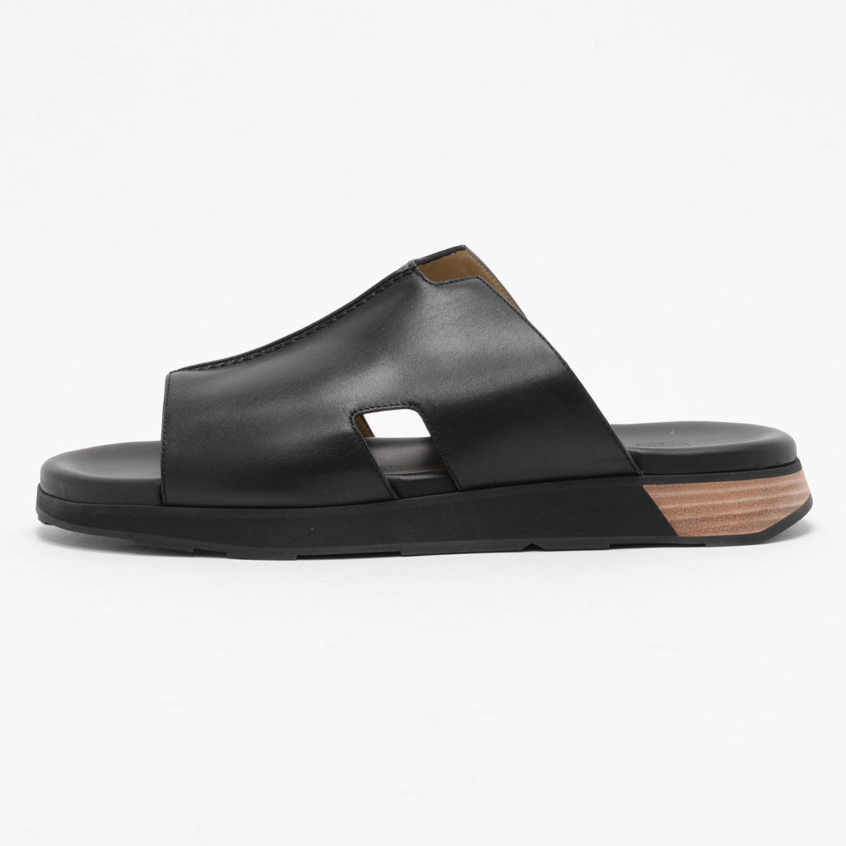 Hermes Black Calfskin Pharaon Sandals 43