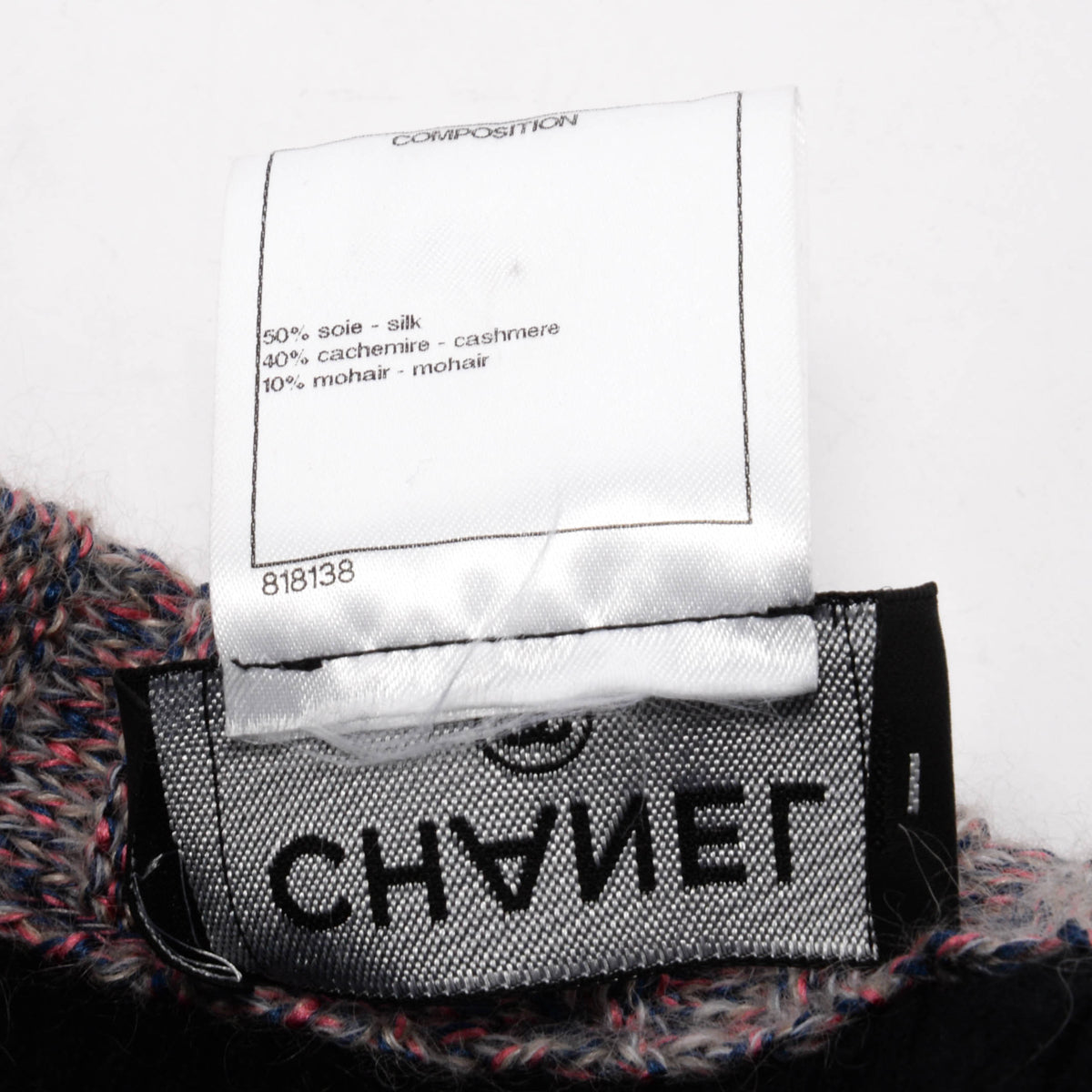 Chanel Black & Purple Cashmere Camellia Button Dress FR 36