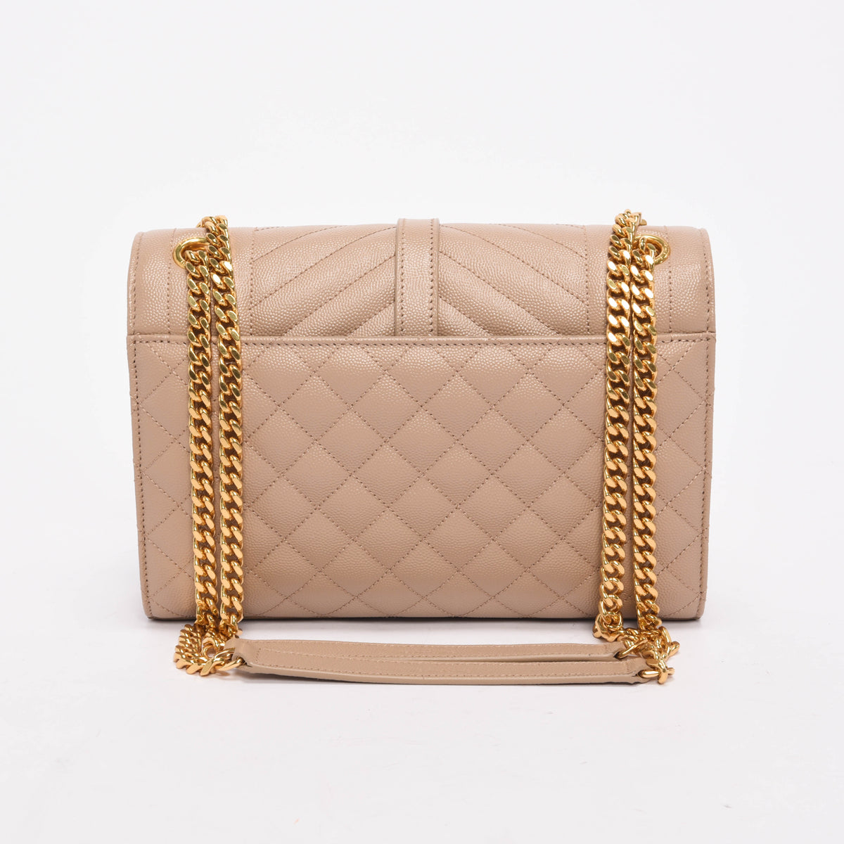 Saint Laurent Beige Grain de Poudre Mix Matelasse Medium Envelope Bag