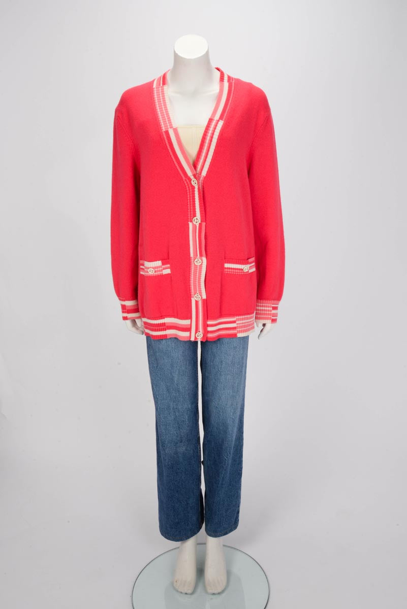 Chanel Pink Cashmere Deauville Biarritz Venise Cardigan FR 50