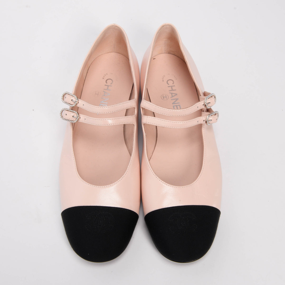 Chanel Pink Pearlescent Lambskin Mary Jane Flats 41