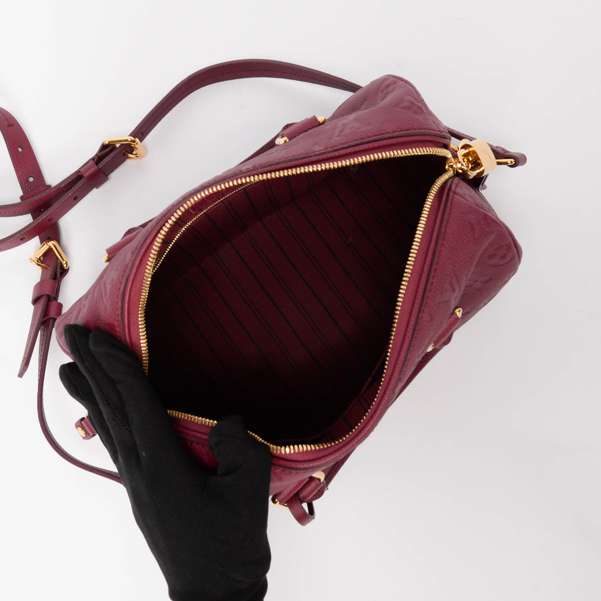 Louis Vuitton Aurore Monogram Empreinte Speedy Bandouliere 25