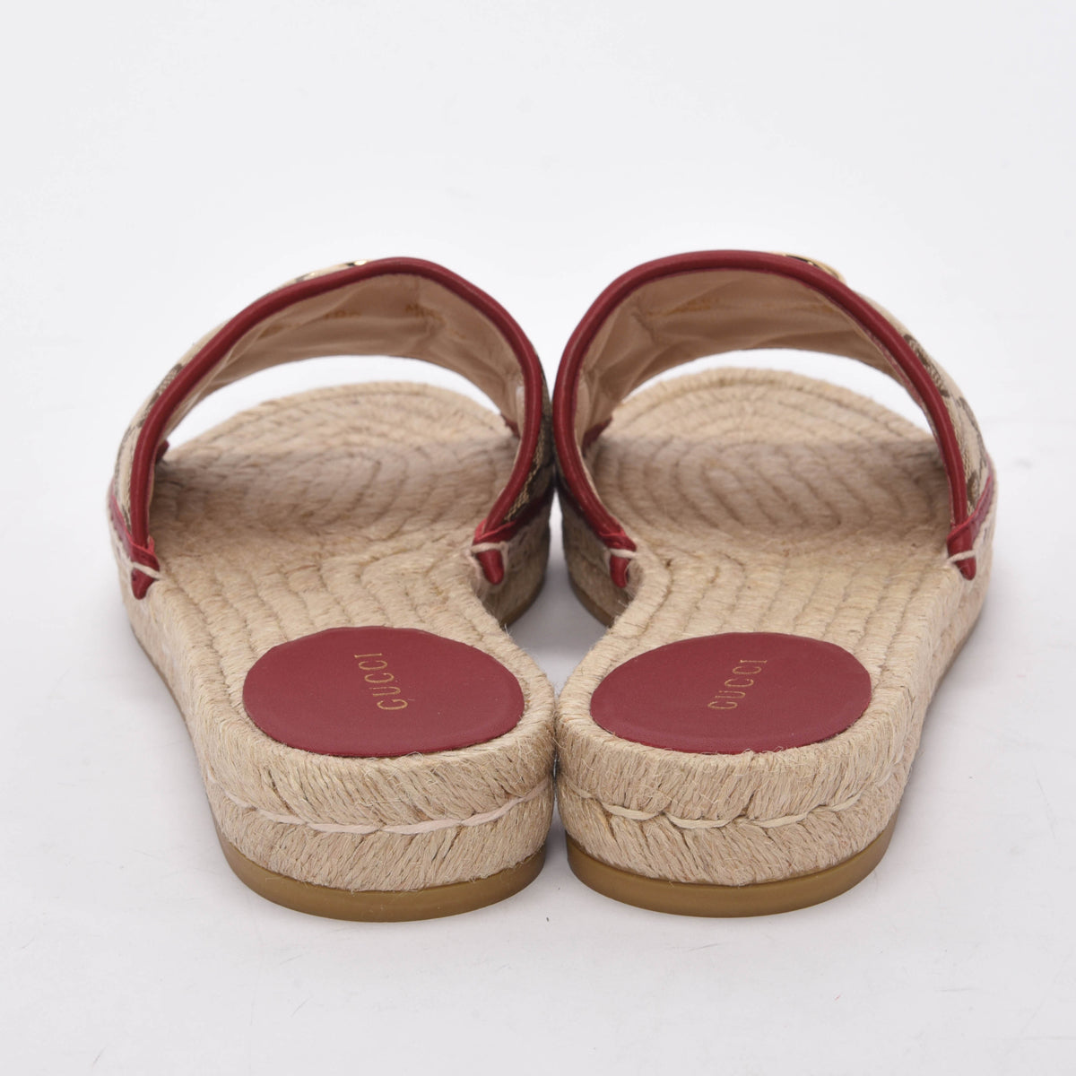Gucci Cherry Diagonal GG Marmont Espadrille Slides 37.5