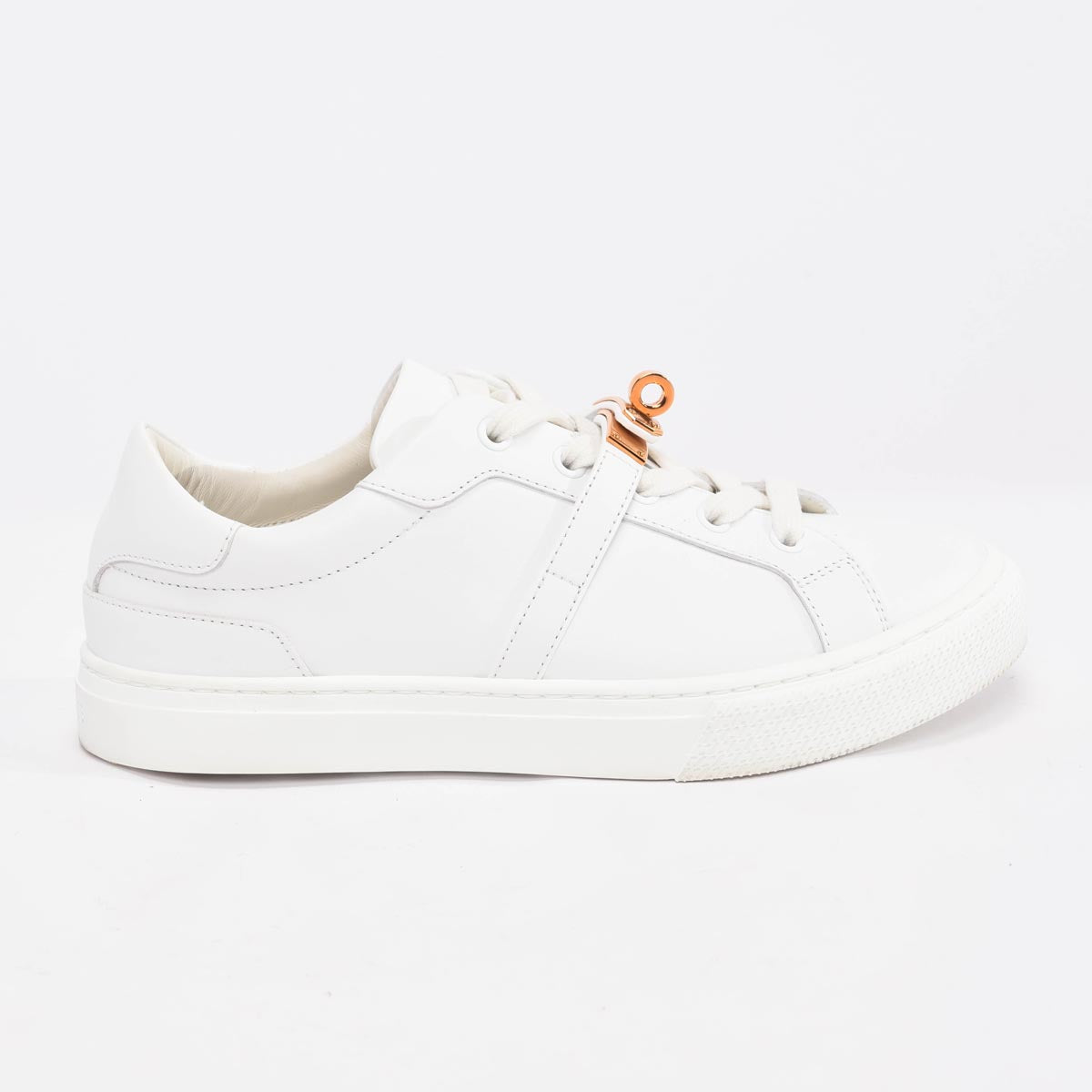 Hermes White Calfskin Day Sneakers 36.5