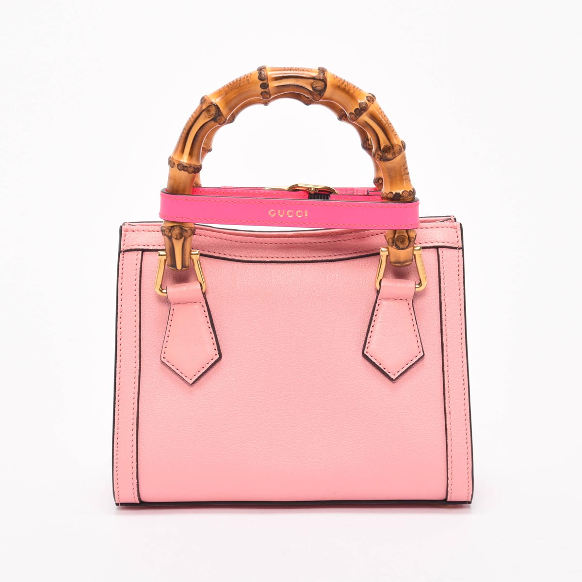 Gucci Pink Grained Leather Mini Diana Tote