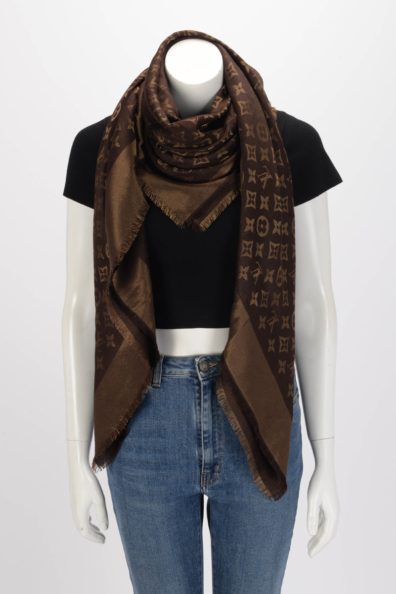 Louis Vuitton Brown Monogram Shine Shawl