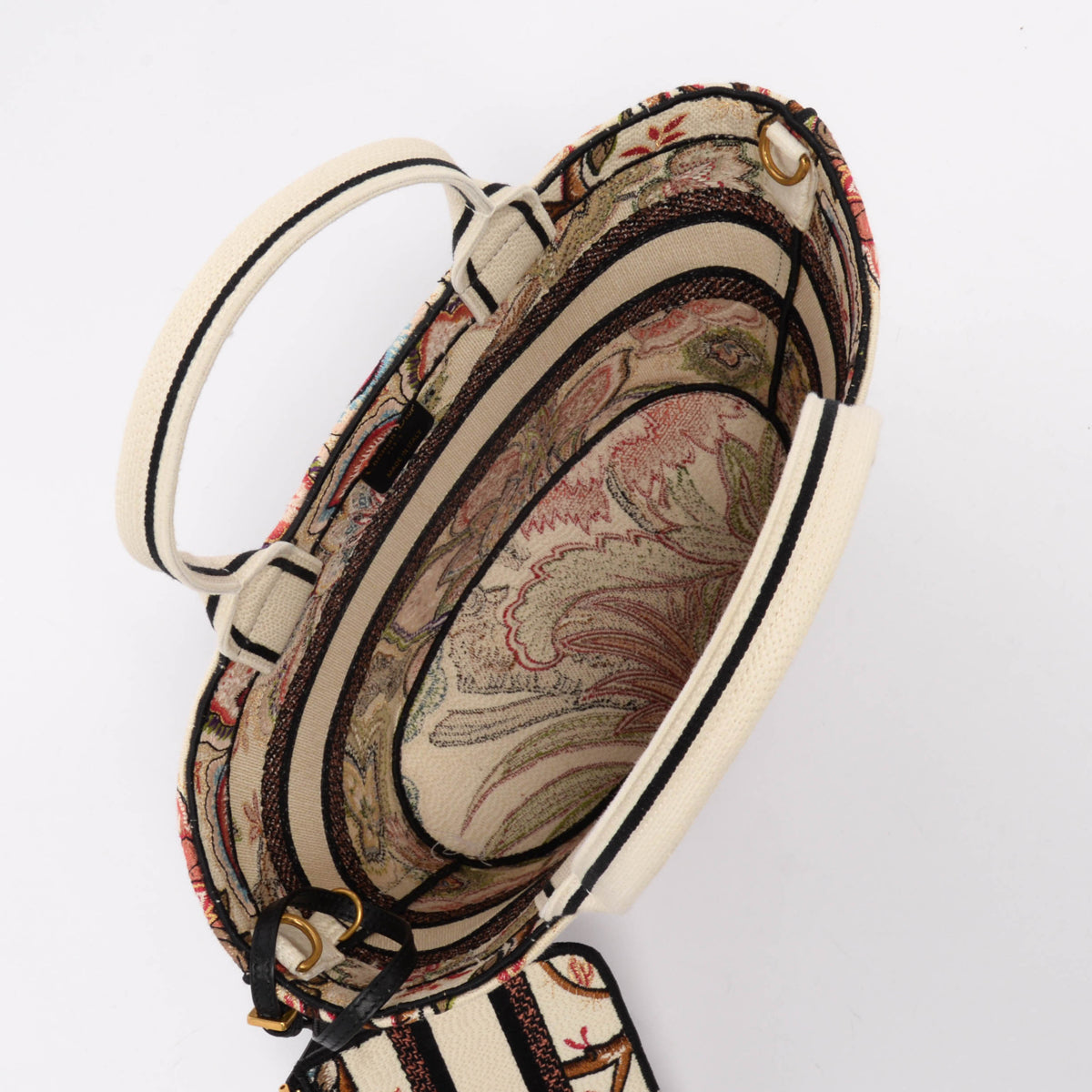 Dior Tree of Life Canvas Brocade Hat Basket Tote