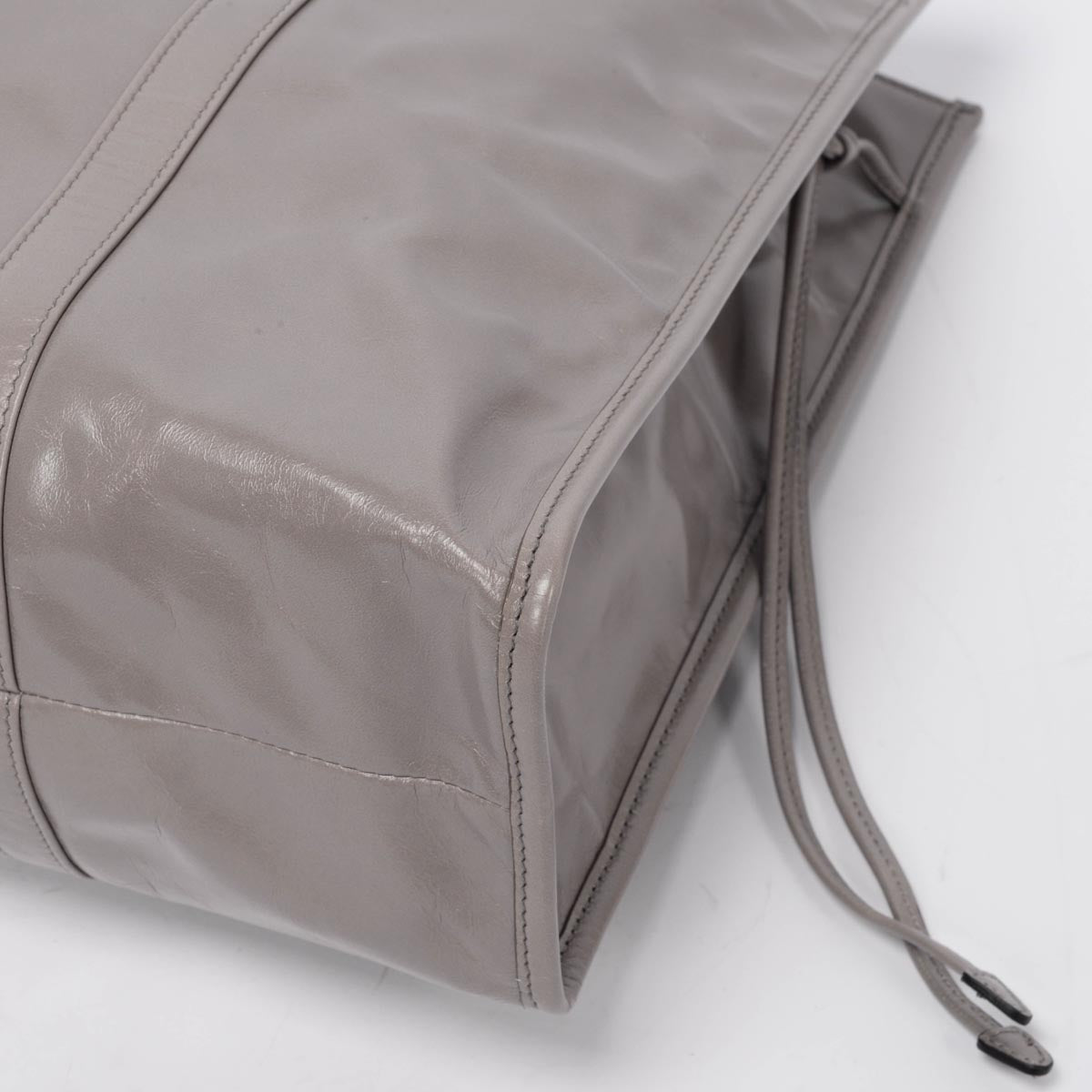 Prada Pewter Antique Nappa Leather Large Tote