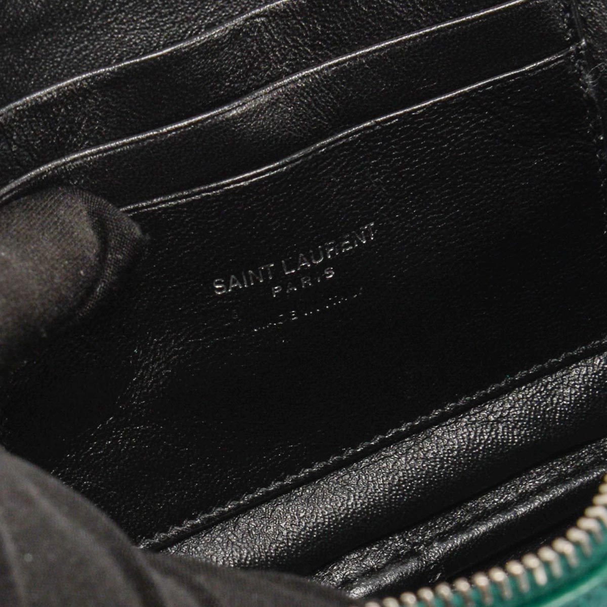 Saint Laurent Green Field Quilted Grain de Poudre Lou Mini Bag