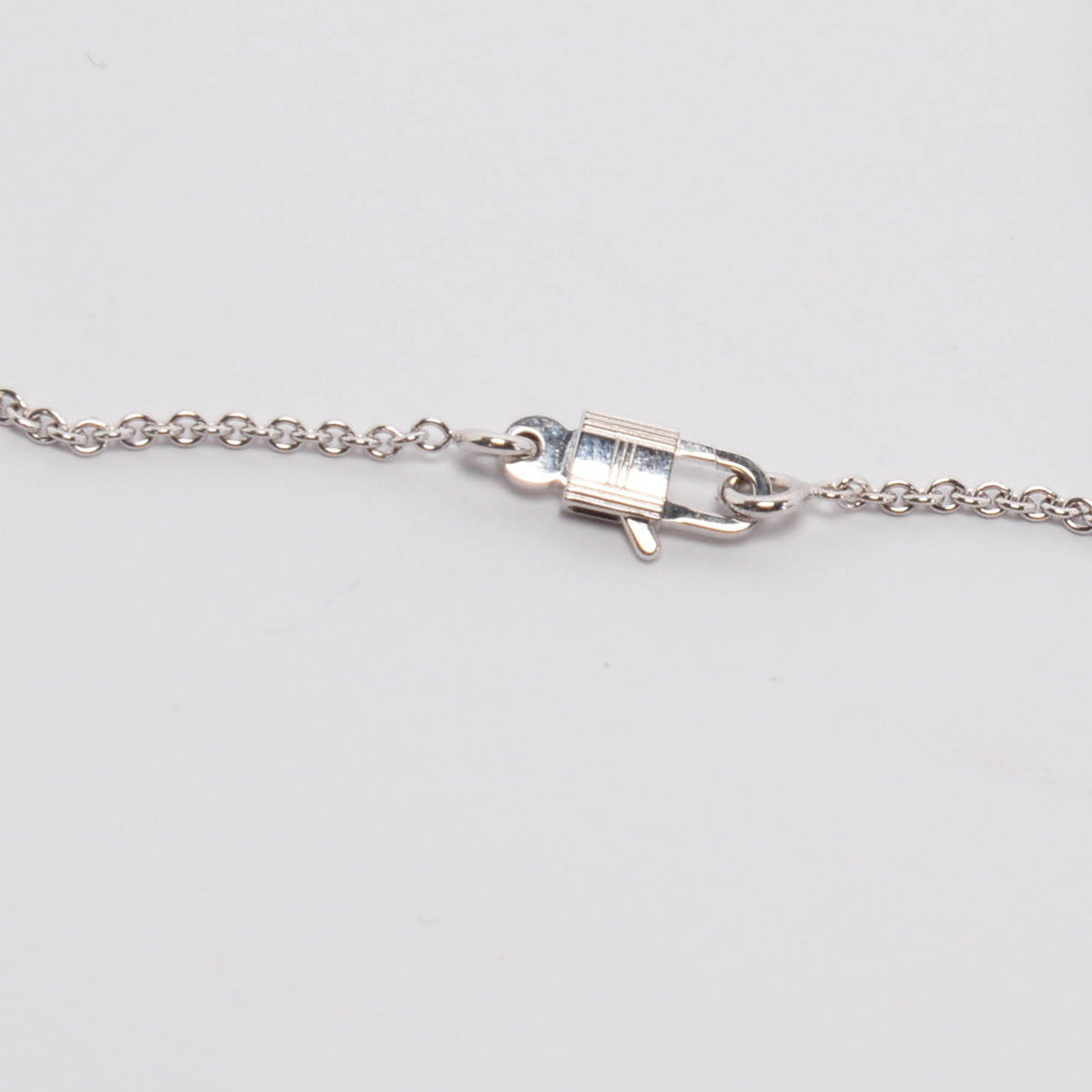 Hermes 18k White Gold & Diamond Kelly Cadenas Necklace